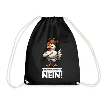 Before You Ask No Chickens Chicken Chicken Lover - Drawstring Bag - black - Front