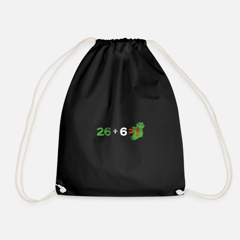 Irish Unit 26+6=1 Ireland Republic Distressed - Drawstring Bag - black
