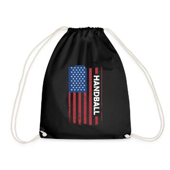 Sport Us Flag Handball - Turnbeutel - Schwarz - Vorne