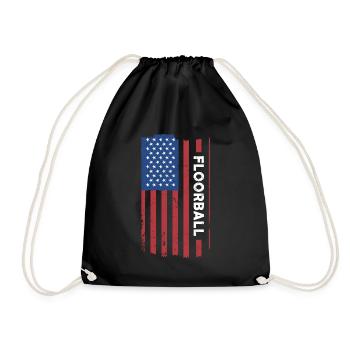 Sport Us Flag Floorball - Turnbeutel - Schwarz - Vorne