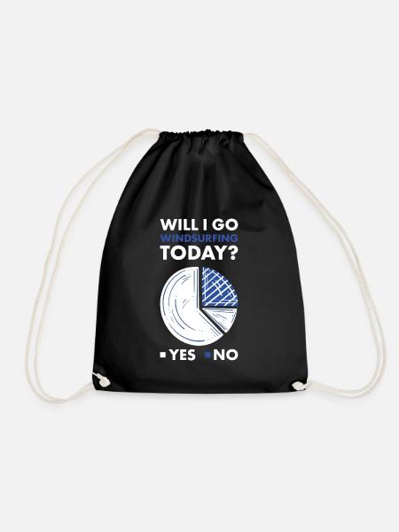 Sport Will I Go Windsurfing Today Windsurfing - Turnbeutel - Schwarz