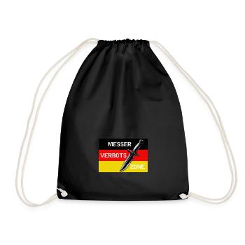 Messerverbotszone Deutschland - Turnbeutel - Schwarz - Vorne
