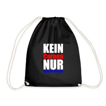 KEIN Corona NUR Raucherhusten - Turnbeutel - Schwarz - Vorne