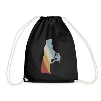 Klettern Retro Style Vintage - Turnbeutel - Schwarz - Vorne