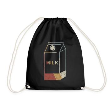 Milk Carton Retro Style Vintage - Drawstring Bag - black - Front