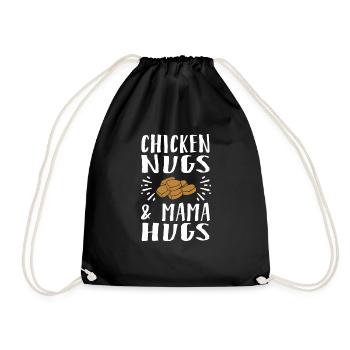 Chicken Nugs & Mama Hugs - Turnbeutel - Schwarz - Vorne