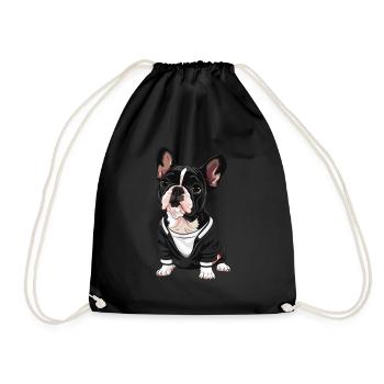 Niedliche Bulldogge Mops Hund - Turnbeutel - Schwarz - Vorne