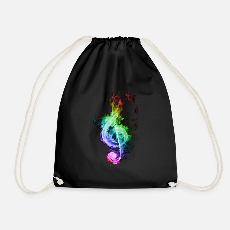 Violin key - Drawstring Bag - black