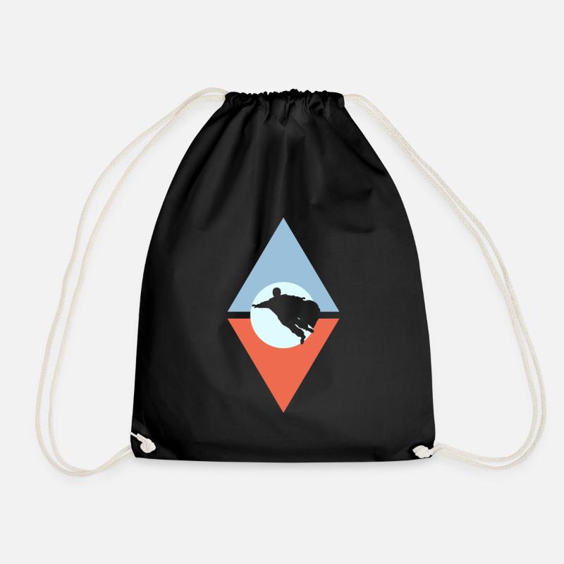 Wingsuit Flying Stuntman Base Jumping - Drawstring Bag - black