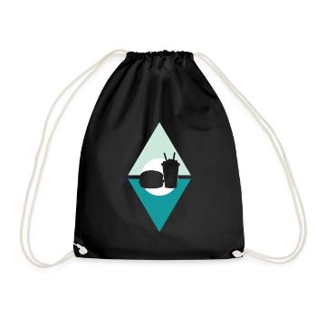 Snack burger delicious - Drawstring Bag - black - Front