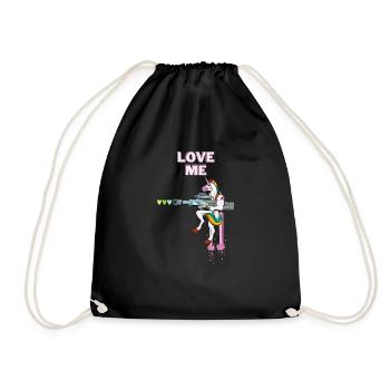 Love Me Unicorn - Turnbeutel - Schwarz - Vorne