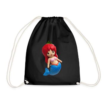 Sirène aux fraises - Sac de sport léger - noir - Devant