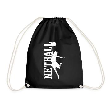 Love Netball Netball Player Gift - Drawstring Bag - black - Front
