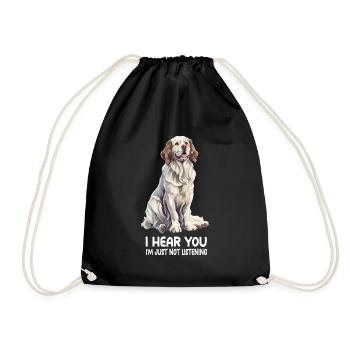 Clumber Spaniel - Turnbeutel - Schwarz - Vorne