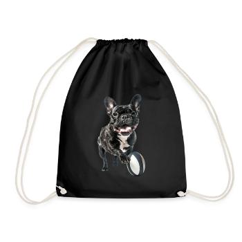 Französische Bulldogge - Turnbeutel - Schwarz - Vorne