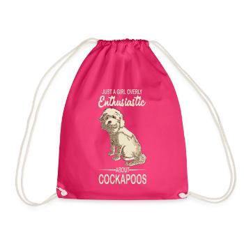 Cockapoo - Drawstring Bag - fuchsia - Front