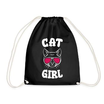 Cat Girl - Turnbeutel - Schwarz - Vorne