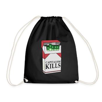 Capitalism kills - Drawstring Bag - black - Front