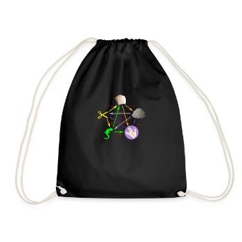 Schere Stein Papier Echse Spock - Turnbeutel - Schwarz - Vorne