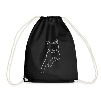Katze - Turnbeutel - Schwarz - Vorne