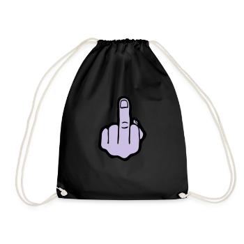 Mittelfinger 2farbig, Fuck you - Turnbeutel - Schwarz - Vorne