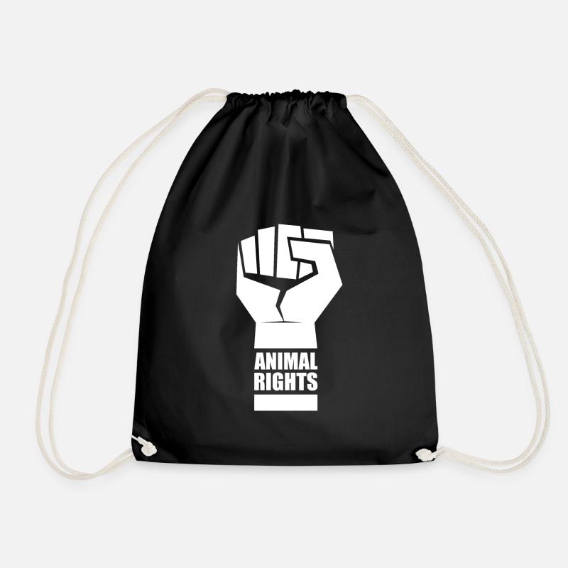 ANIMAL RIGHTS - Drawstring Bag - black
