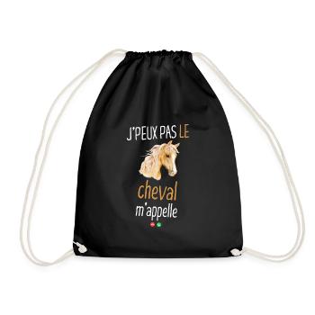 J'peux pas le cheval m'appelle - Sac de sport léger - noir - Devant