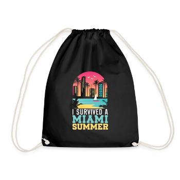 United States USA State of America Miami - Drawstring Bag - black - Front