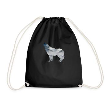 Wolf Silhouette - Turnbeutel - Schwarz - Vorne