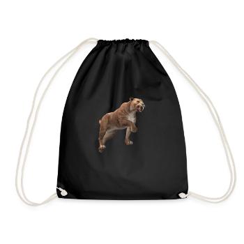 Saber-toothed tiger - Drawstring Bag - black - Front
