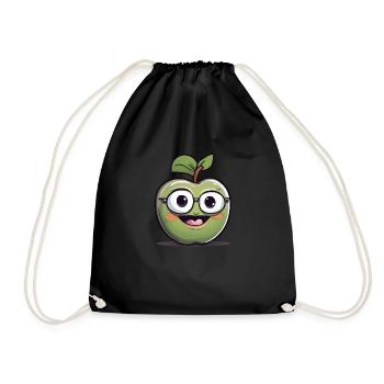 Apple Fruit Fruit Nerd - Drawstring Bag - black - Front