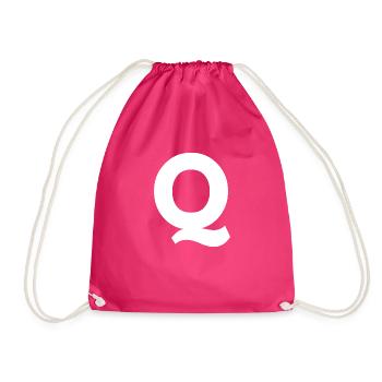 Q - Drawstring Bag - fuchsia - Front