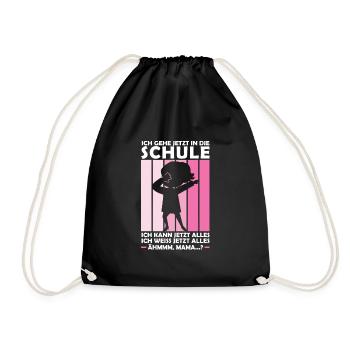 Schulkind Dabbing Schulstart Geschenk - Turnbeutel - Schwarz - Vorne