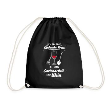 Wein Garten Gärtner Geschenk - Turnbeutel - Schwarz - Vorne