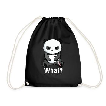 Panda with knife killerpanda bear panda bear gift - Drawstring Bag - black - Front