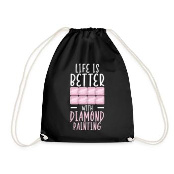 Diamond Painting Tools Diamond Painter - Drawstring Bag - black - Front