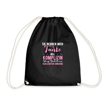 Sie nennen mich Tante Shirt - Turnbeutel - Schwarz - Vorne