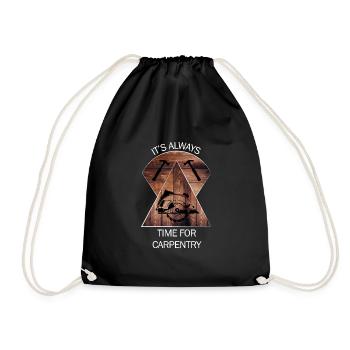 Carpenter, carpenter, carpenter, carpenter, craftsman, wood - Drawstring Bag - black - Front