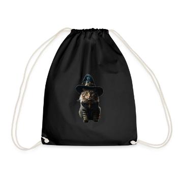 Witch Cat Halloween - Drawstring Bag - black - Front