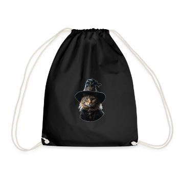 Witch Cat Halloween - Drawstring Bag - black - Front