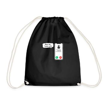 Tennis Calls - Sports Saying - ApriNoeScor - Drawstring Bag - black - Front