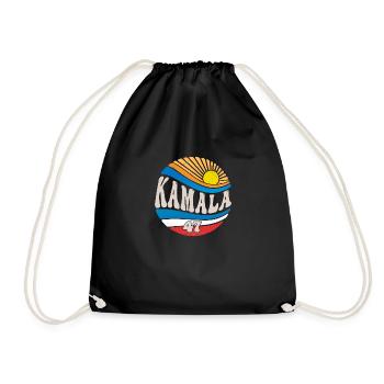 Vintage USA Flag Colors to Kamala Harris 2024 For - Drawstring Bag - black - Front