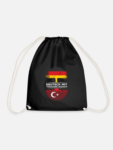 Deutsch mit Türkischen Wurzeln Abstammung - Turnbeutel - Schwarz