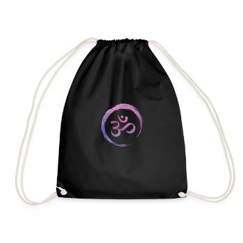 Yoga Zen Circle Om - Drawstring Bag - black - Front