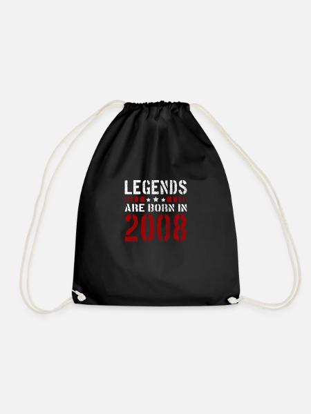 LEGENDS ARE BORN IN 2008 BIRTHDAY CHRISTMAS SHIRT - Drawstring Bag - black