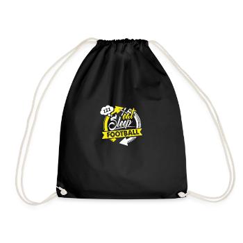 Eating - Sleeping - Soccer - Shirt Sports Gift - Drawstring Bag - black - Front
