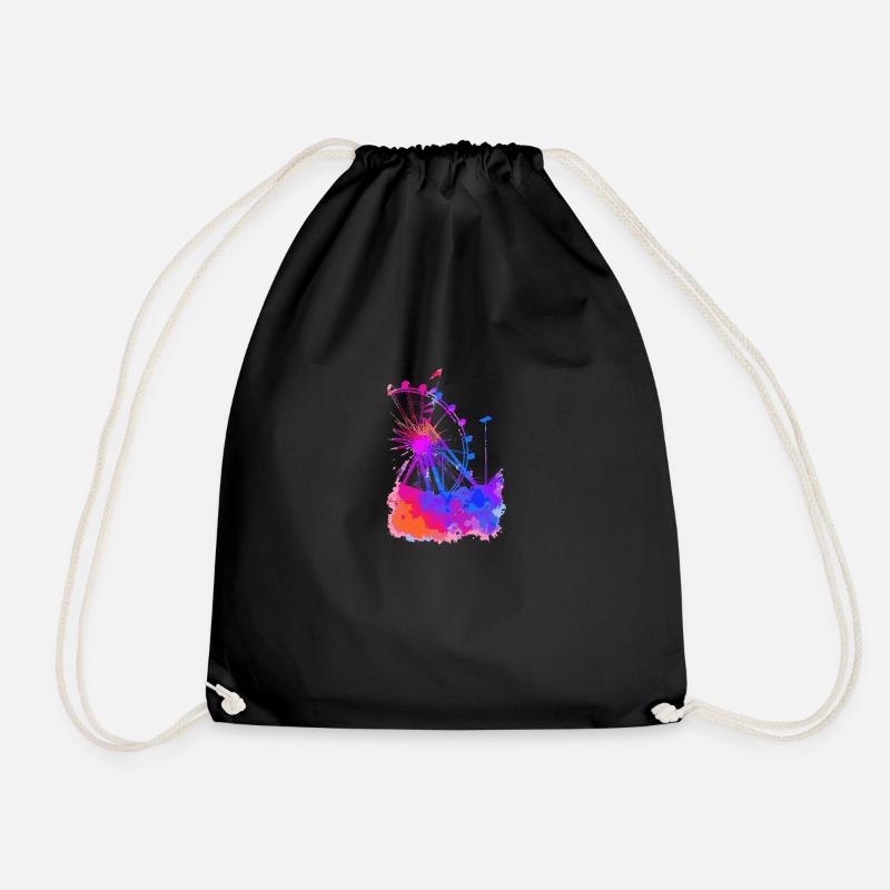 Ferris wheel - Drawstring Bag - black