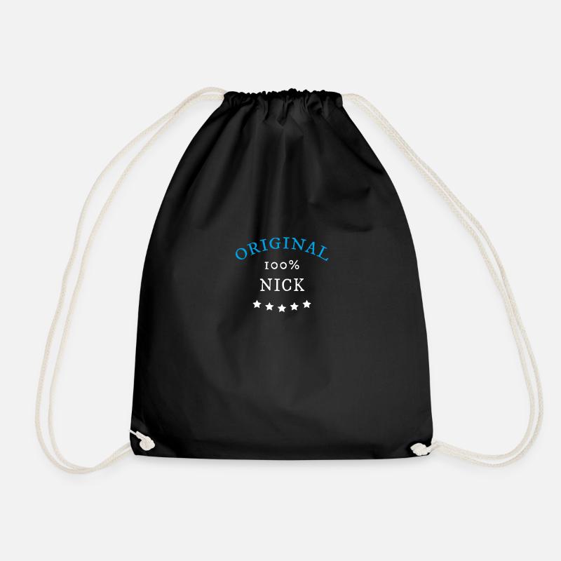 Original 100% Nick, Geschenk, Namen - Turnbeutel - Schwarz