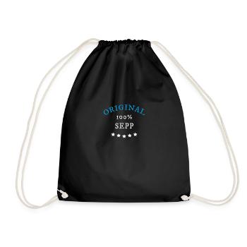 Original 100% Sepp, Geschenk, Namen - Turnbeutel - Schwarz - Vorne