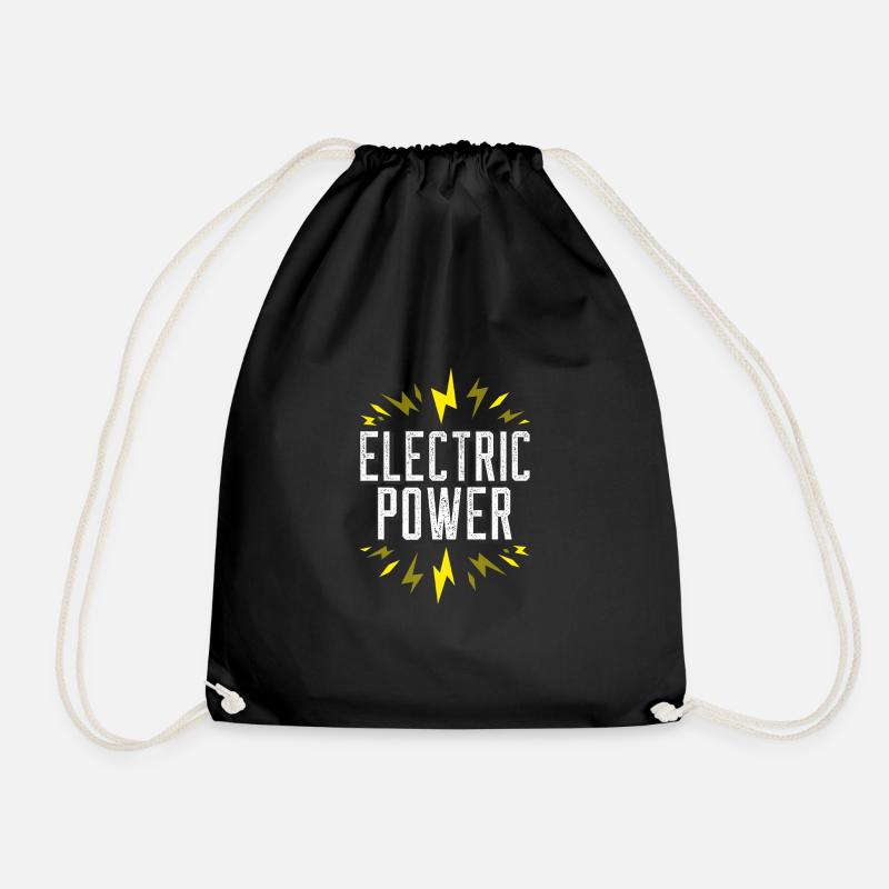 Electric Power - Gelbe Blitze Strom - Turnbeutel - Schwarz